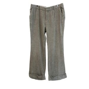 Band of Outsiders Gray Tweed Wide Leg Cuffed Dress Pants Large
